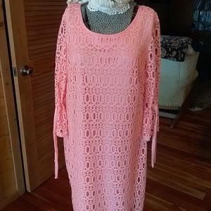 Salmon Color Crochet Dress